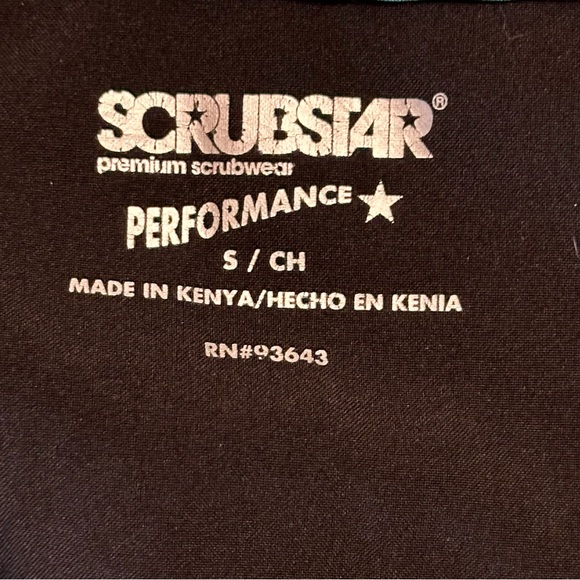 Scrubstar V Neck Short Sleeve Scrub Top Size Small 3 Pockets Black Teal Size S - Picture 4 of 6